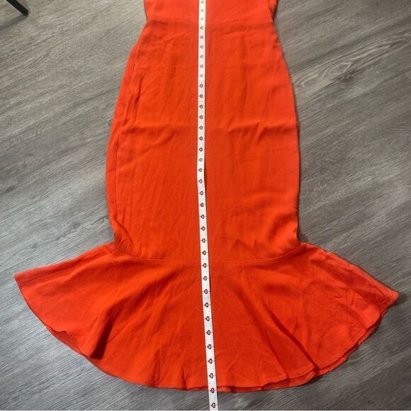 Reformation Red Ruffle Hem Slip Dress | Spaghetti Strap Midi | Size 2 - Picture 5 of 8